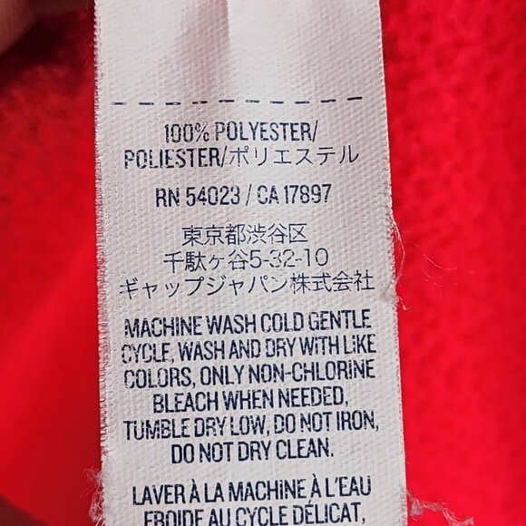 Womens Neon Red Old Navy Fleece Jacket Full Zip Mock Neck Long Sleeve Size M - Picture 7 of 12